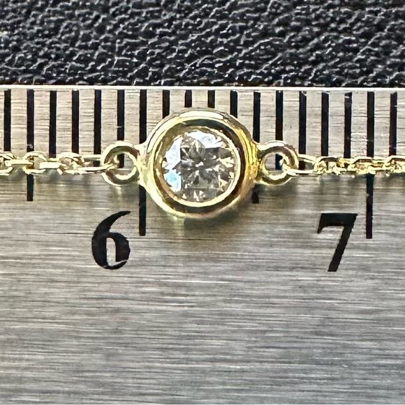 Effy Radiant Value 14k Yellow Gold & 1.5 TCW Diamond Bezel Station Necklace - Picture 8 of 8